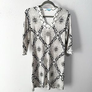 J. McLaughlin black white dress contrast collar xs